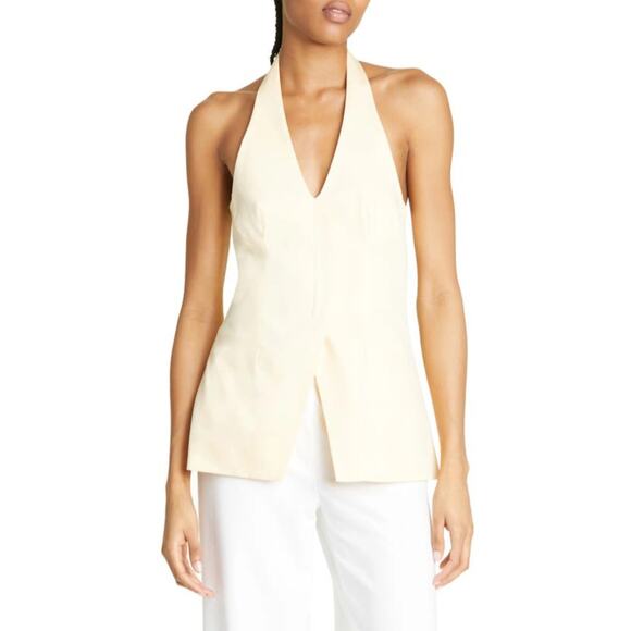 SIR. the Label Giacomo Halter Top Quiet Luxury Resort Casual Minimalist Butter S - Picture 1 of 8